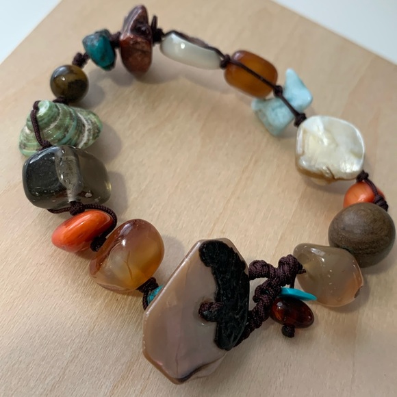 Hand Crafted Jewelry - multi gemstones bracelet. Handmade 8in